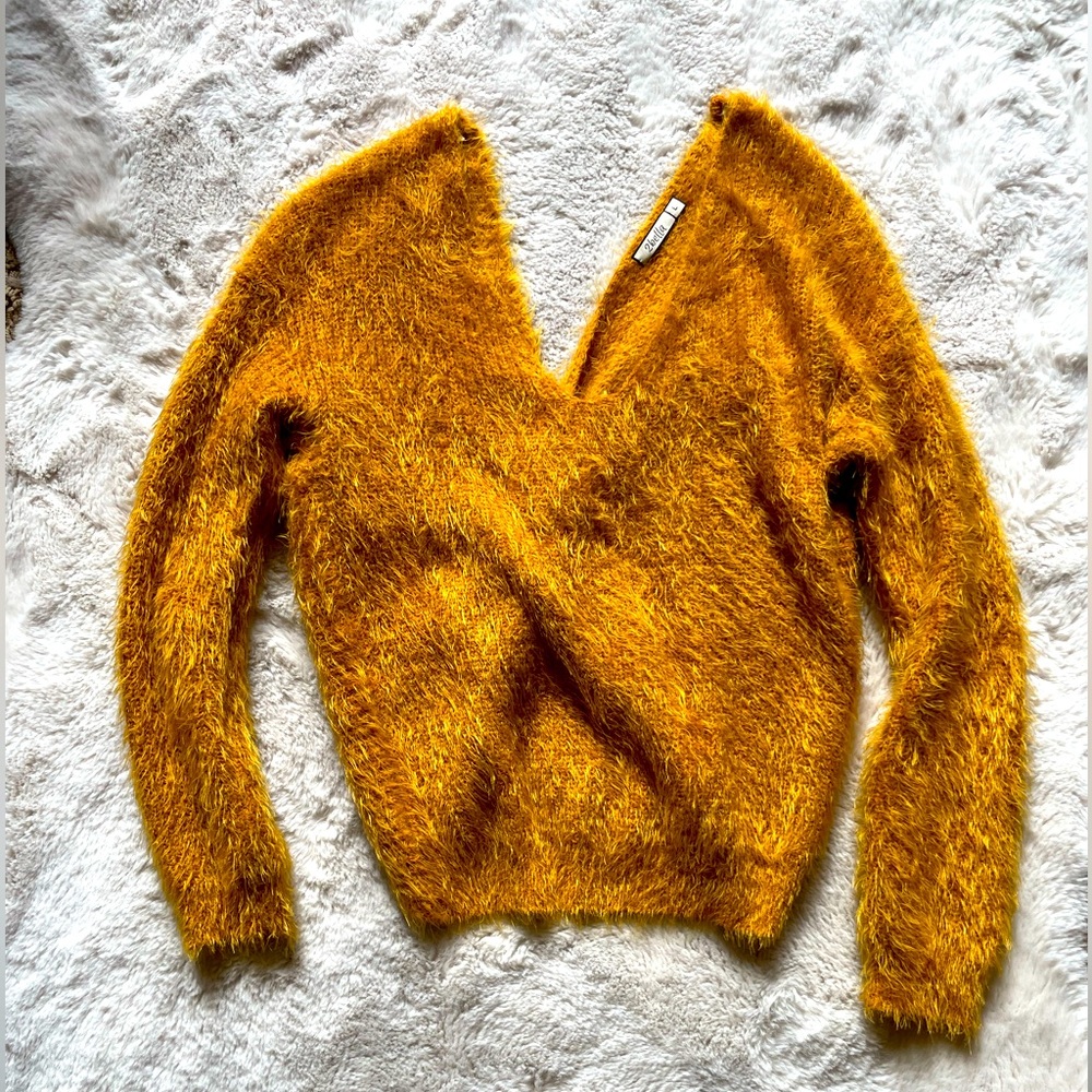 Gold fuzzy sweater